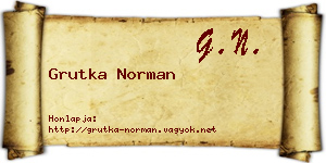 Grutka Norman névjegykártya